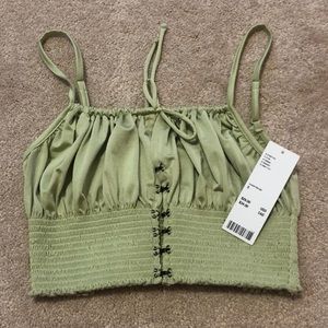Urban Outfitters Green Cropped Tank